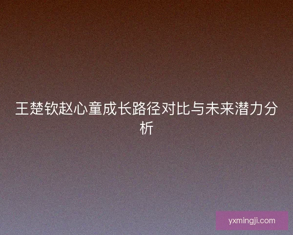 王楚钦赵心童成长路径对比与未来潜力分析